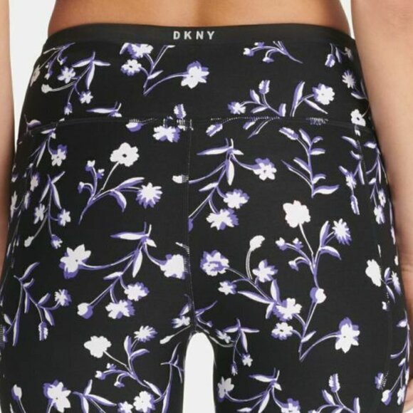 DKNY Sport Floral Print Mesh Inset Trim Athletic Training Yoga Pants Leggings XS - Picture 7 of 10